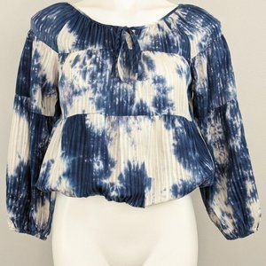 Line & Dot | tie dye cropped peasant blouse | S